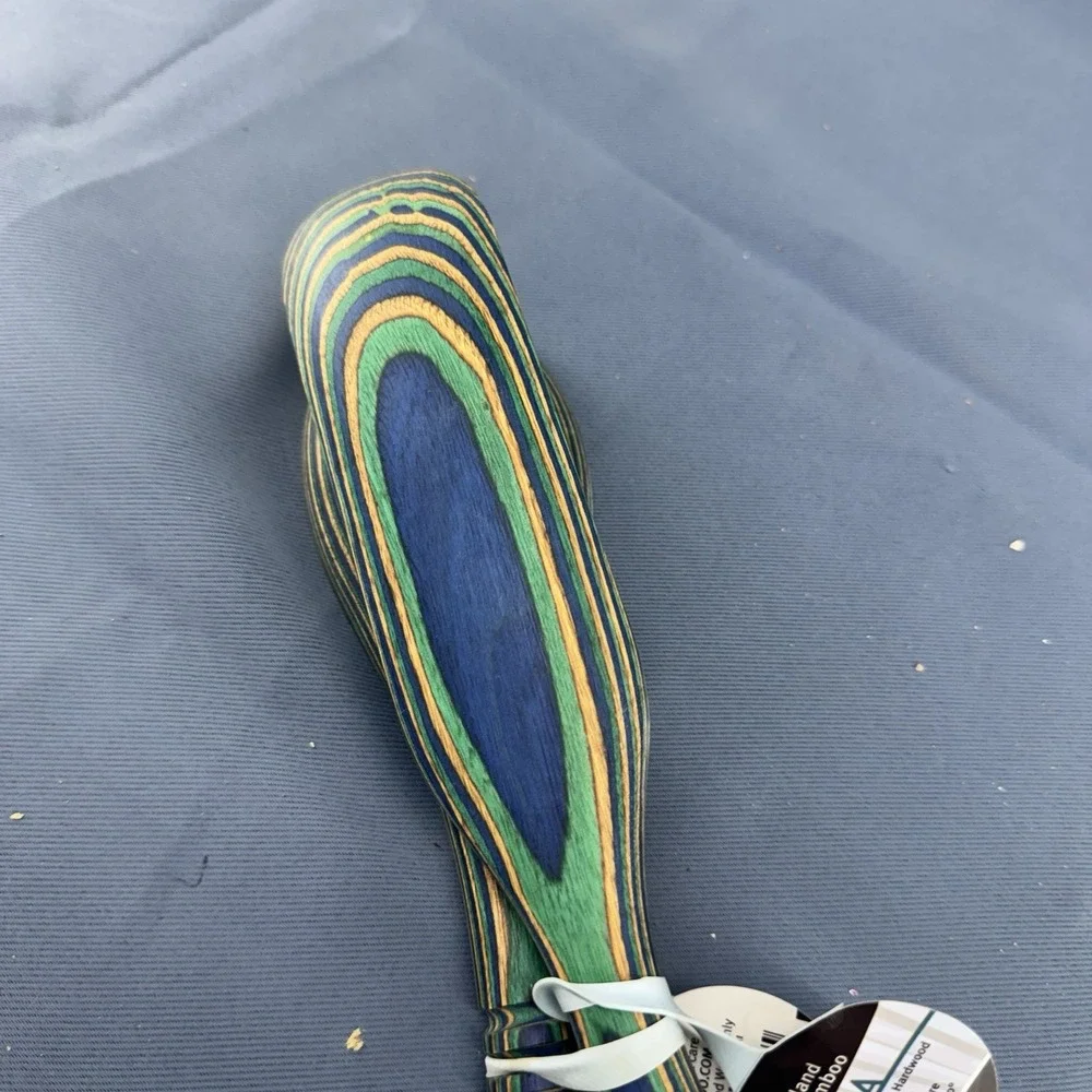 Island Bamboo  Pakka Wood Spoon and Pakka Wood Turner blue  Teal  12